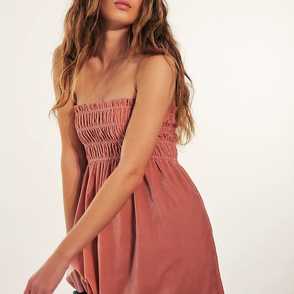 Free People | Sunni Velvet Convertible Skirt | Blush | Medium | NWT